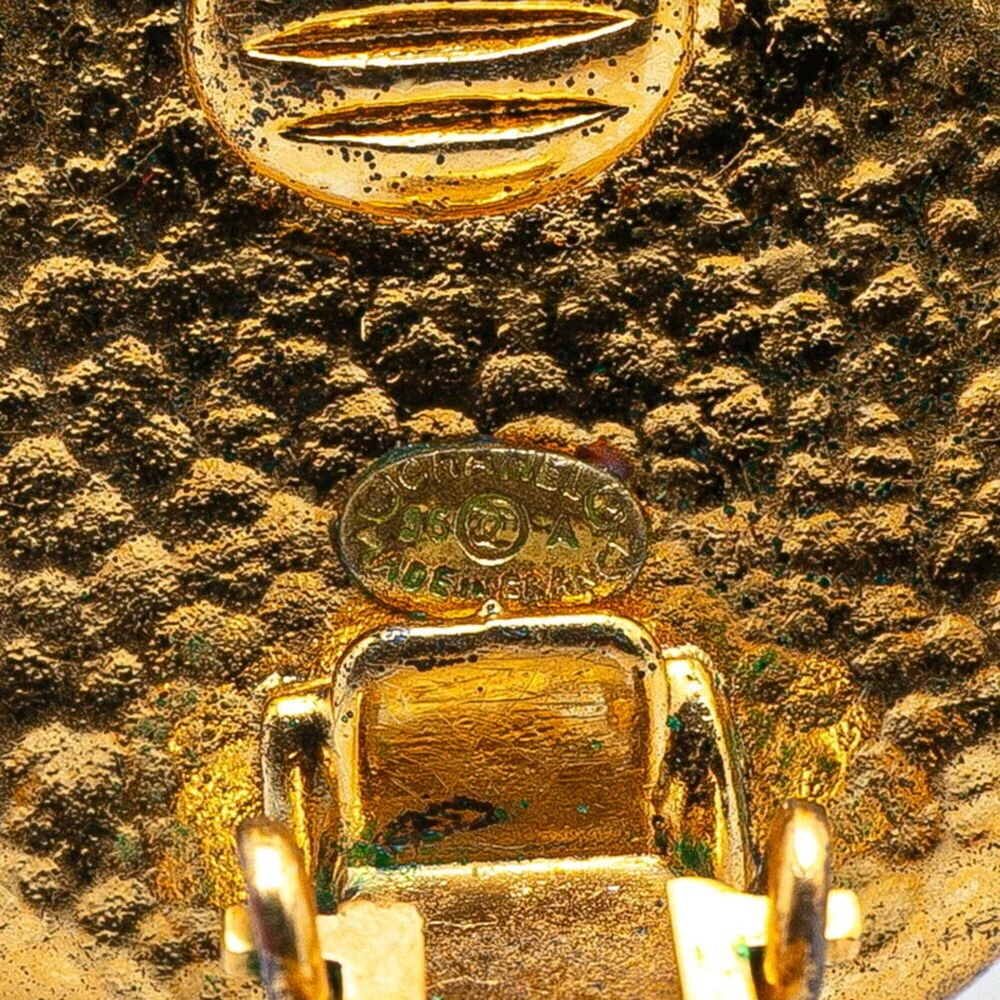 CHANEL Gold Logo Earrings
